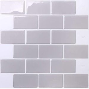 Backsplash Stickgoo 12 X 12 Peel and Stick Subway Grey